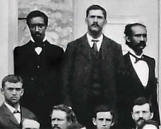 Law students c. 1879 including Moung Edwin and Alexander Griffin Clark, Jr.