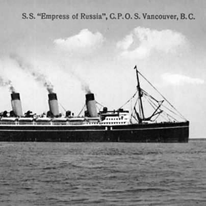 historic photo of the SS Empress of Russia steamliner