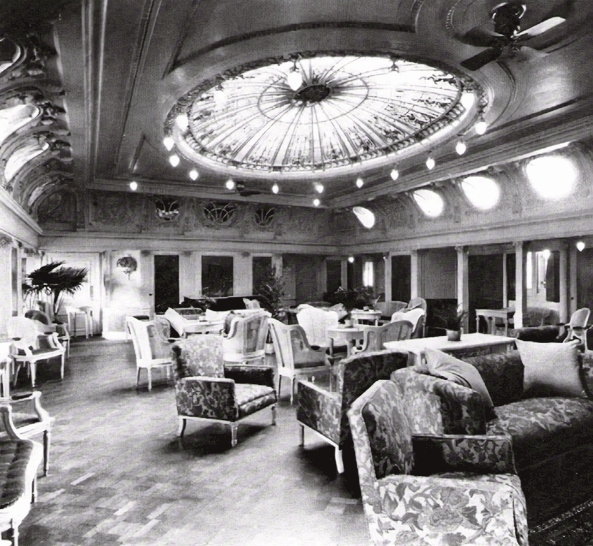 Historic image of a sitting hall on Empress of Russia from c 1930a