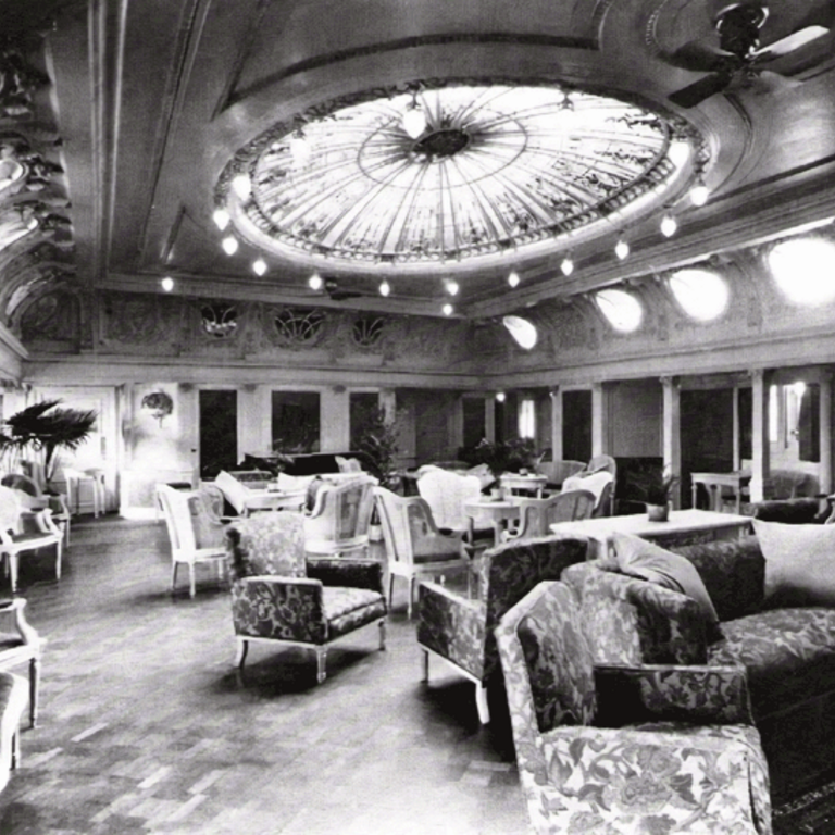 Historic image of a sitting hall on Empress of Russia from c 1930a