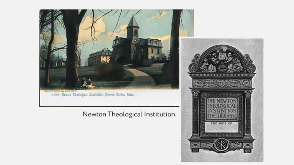 Collage of historic pictures of Newton Theological Institute