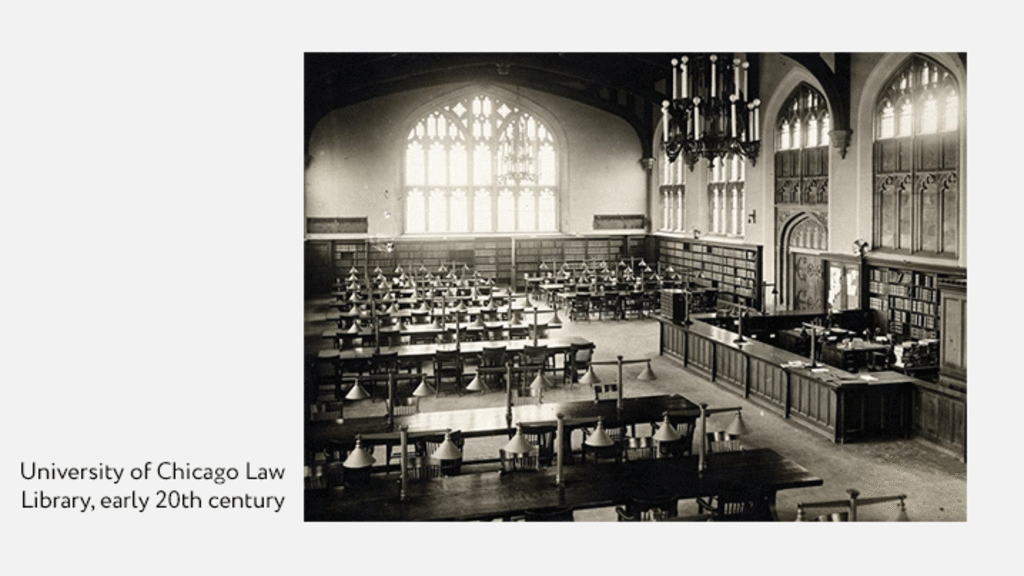 Historic photo of University of Chicago Law Library