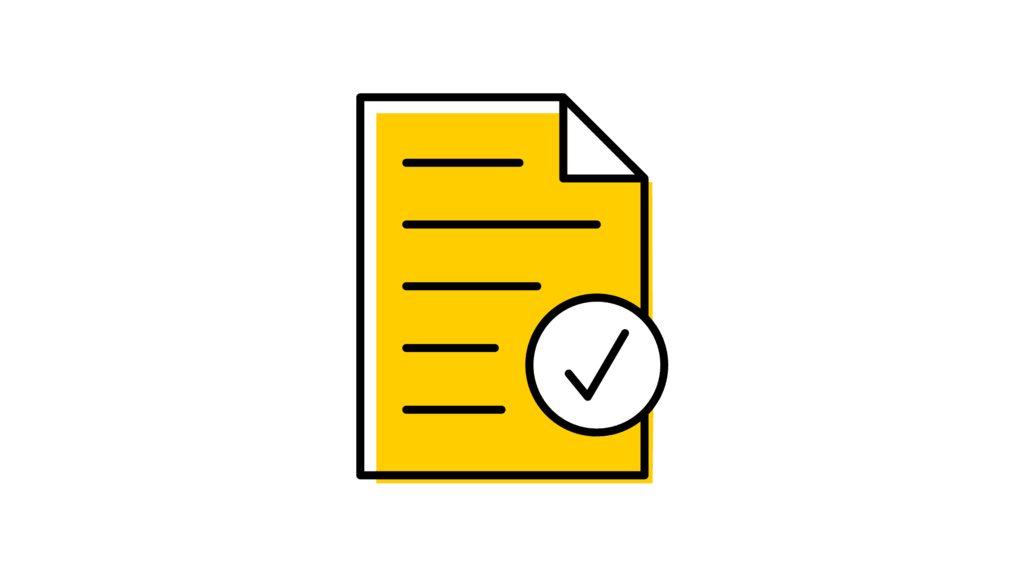 Icon of a document with a check mark